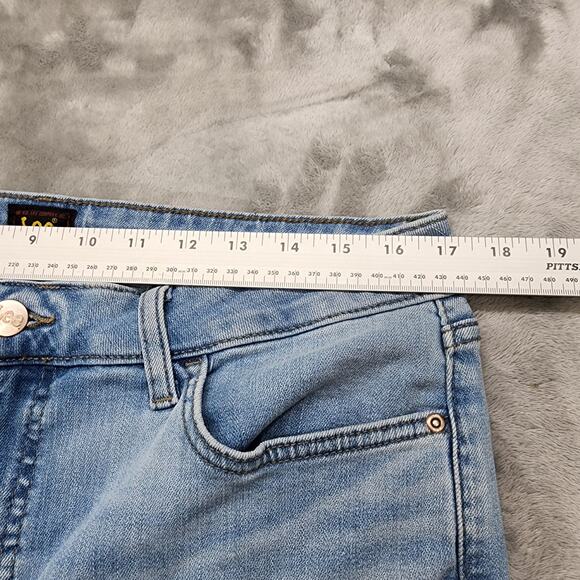 Lee Jeans Womens 16 Blue Mid Rise Straight Leg Regular Fit Stretch Denim Casual - Picture 9 of 13